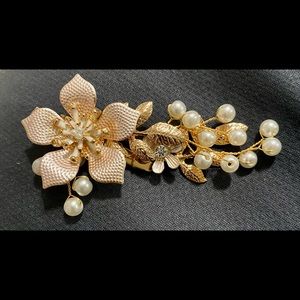 Bridal Hair Clip, Pearl Crystal Flower Wedding Hair Piece, Hair Jewelry,